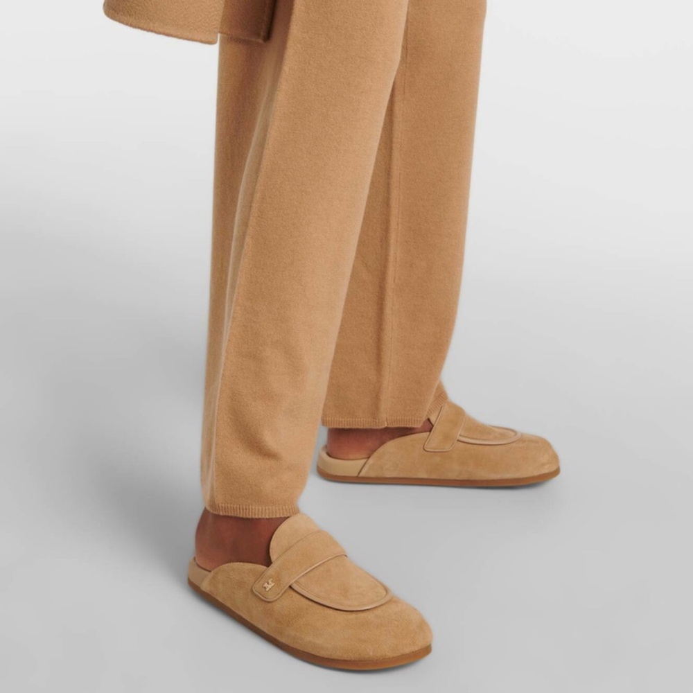 MAX MARA Beige Soft Suede Mules